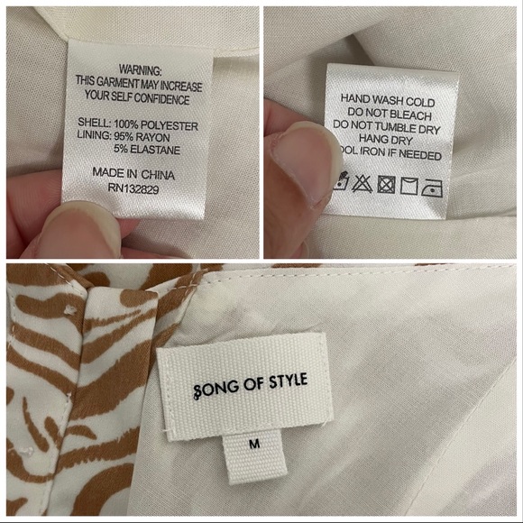 Song Of Style Jude Ivory Tan Halter Midi Backless Dress Medium Swirl Print - Picture 12 of 12